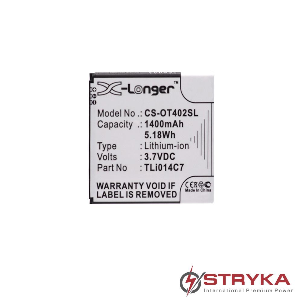 Stryka battery for ALCATEL OT Pixie First 3.7V 1400mAh Li-ion