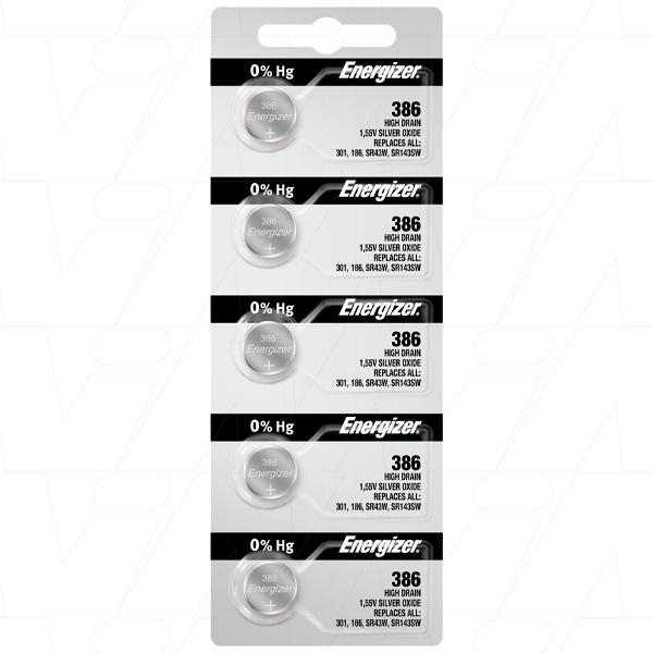 [386/301TZ-BP5] 1.55V 110mAh Silver Oxide Watch Battery (SR43W)