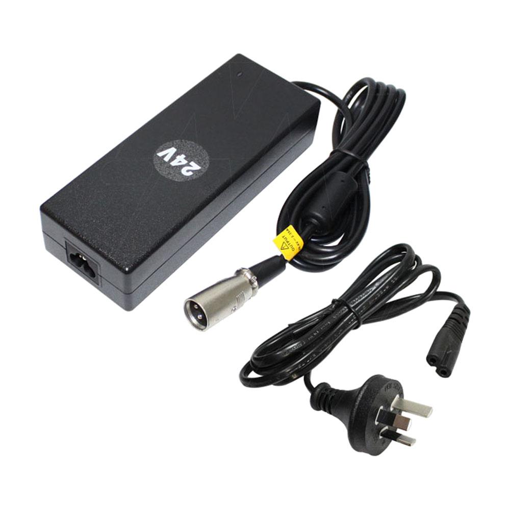 100-240VAC Input LiIon 7 Cell 29.4VDC Charger Output 2.35A + NC3MX XLR Plug for 24V LiIon