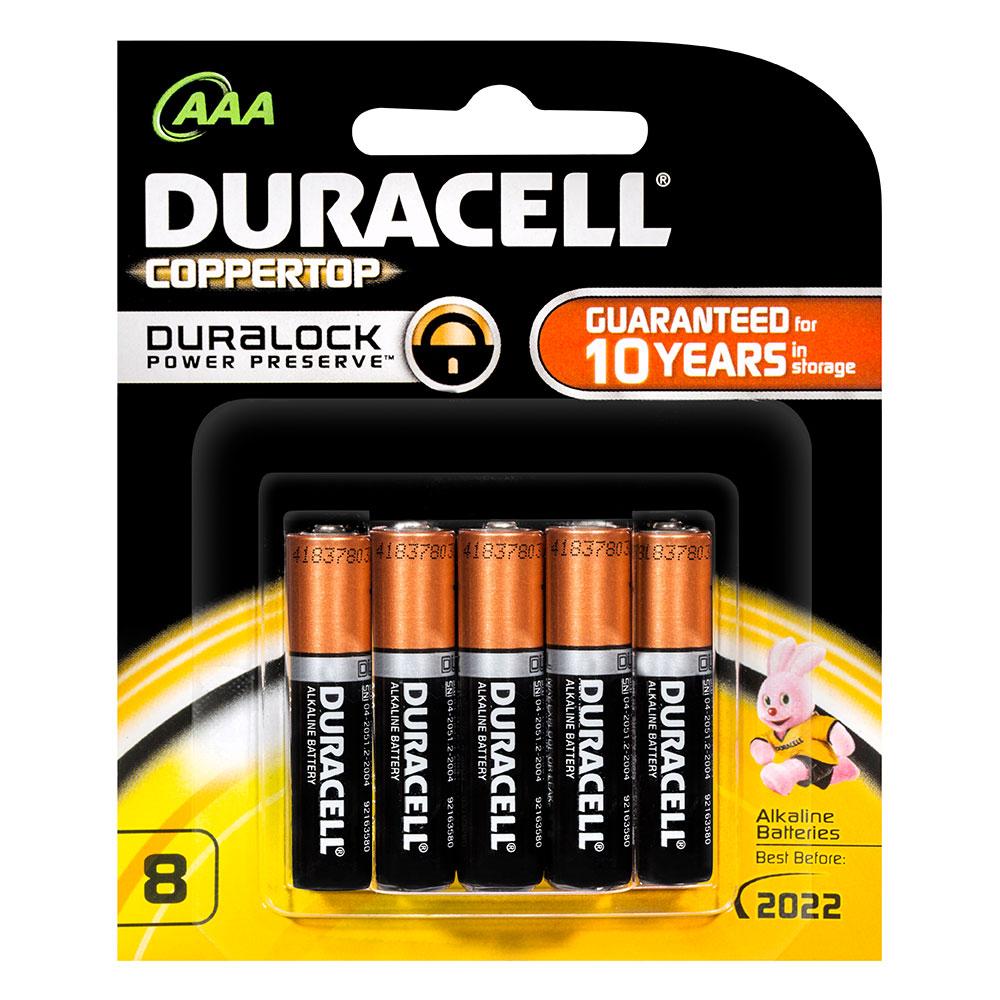 Duracell Coppertop AAA Batteries pack of 8