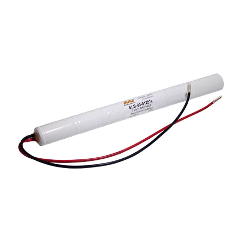 Emergency Lighting Battery Pack 6 x SC cells column pack fitted with 300mm leads.