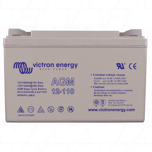 12V 110Ah (20HR) AGM Deep Cycle Battery - Threaded Insert type M8