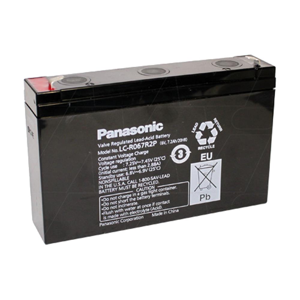 LC-R067R2P Panasonic 6V 7.2Ah SLA Battery