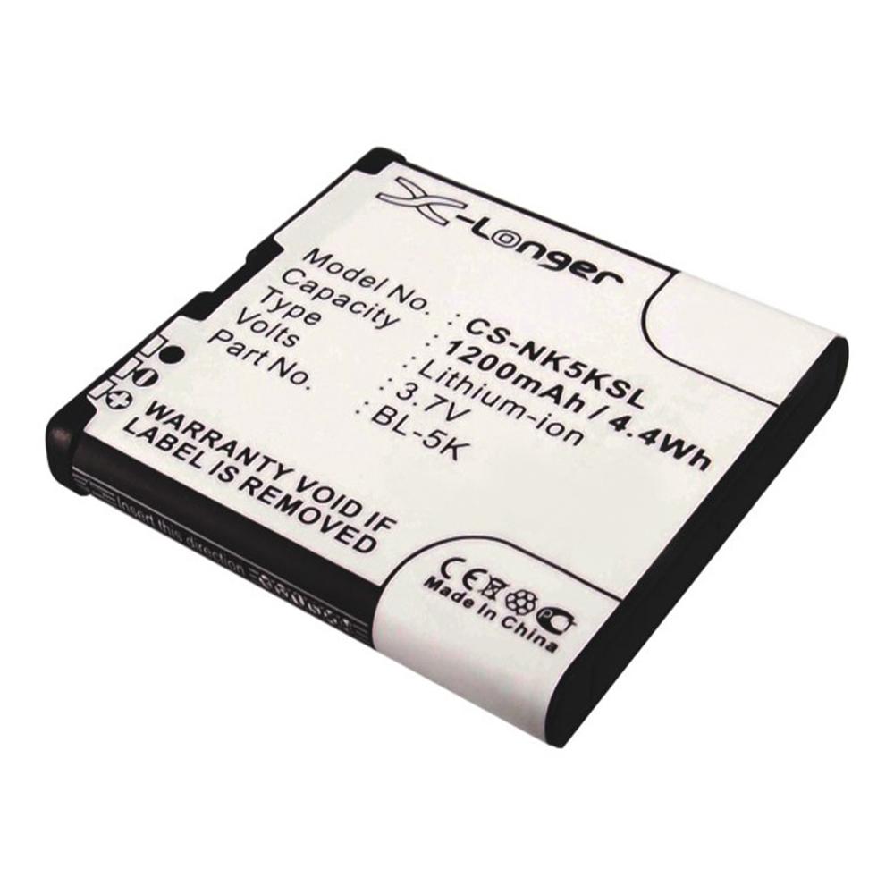 [PNOK7511] Stryka mobile phone battery for NOKIA BL-5K 3.7V 1200mAh Li-ion