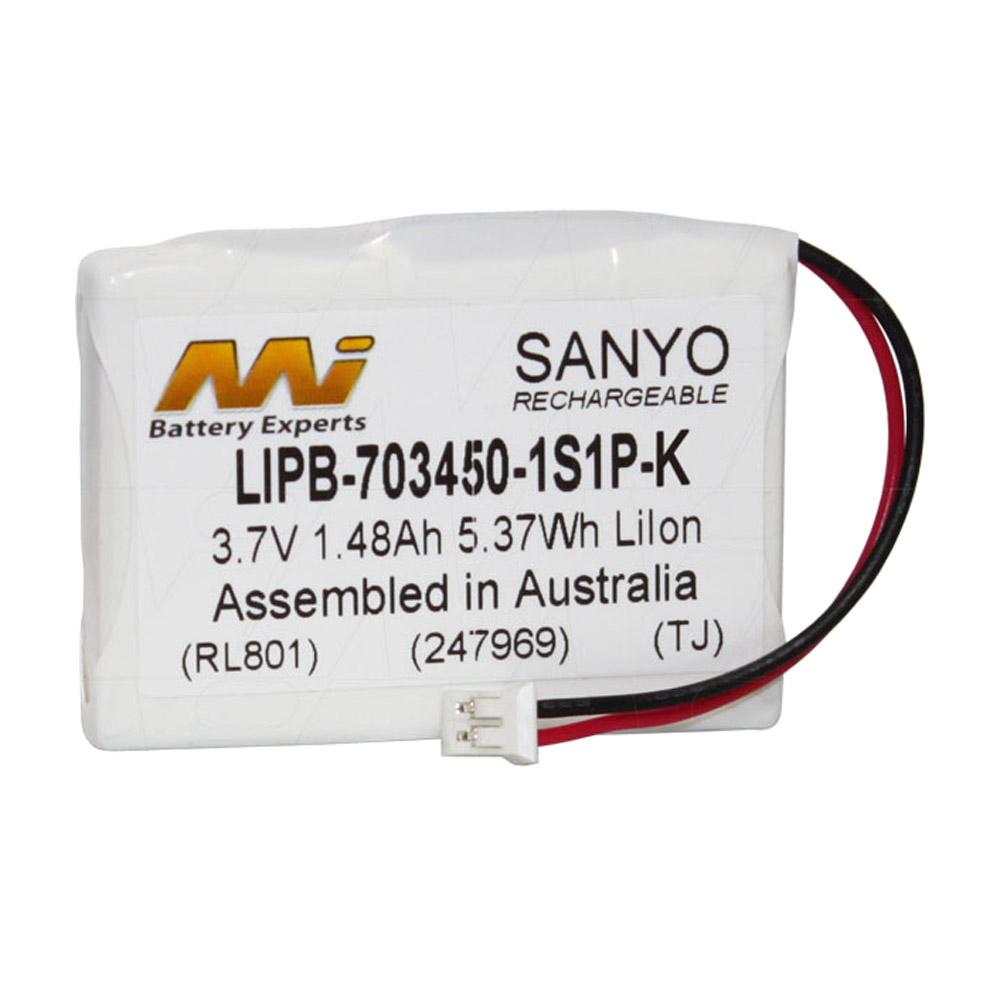 3.7V 1.48Ah High Capacity LiIon Battery with CE-K-LTS-47 JST PHR-2 Connector