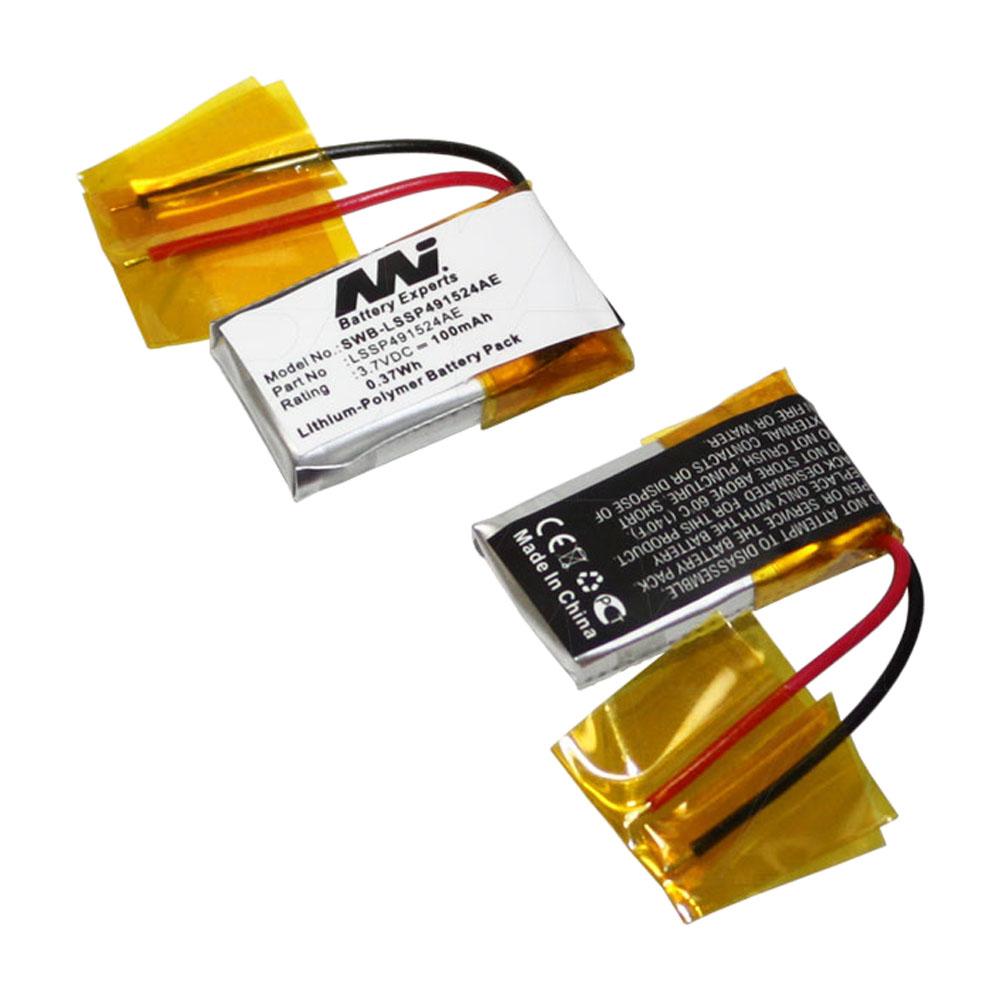 3.7V 100mAh Li-Po Fitness Watch Battery
