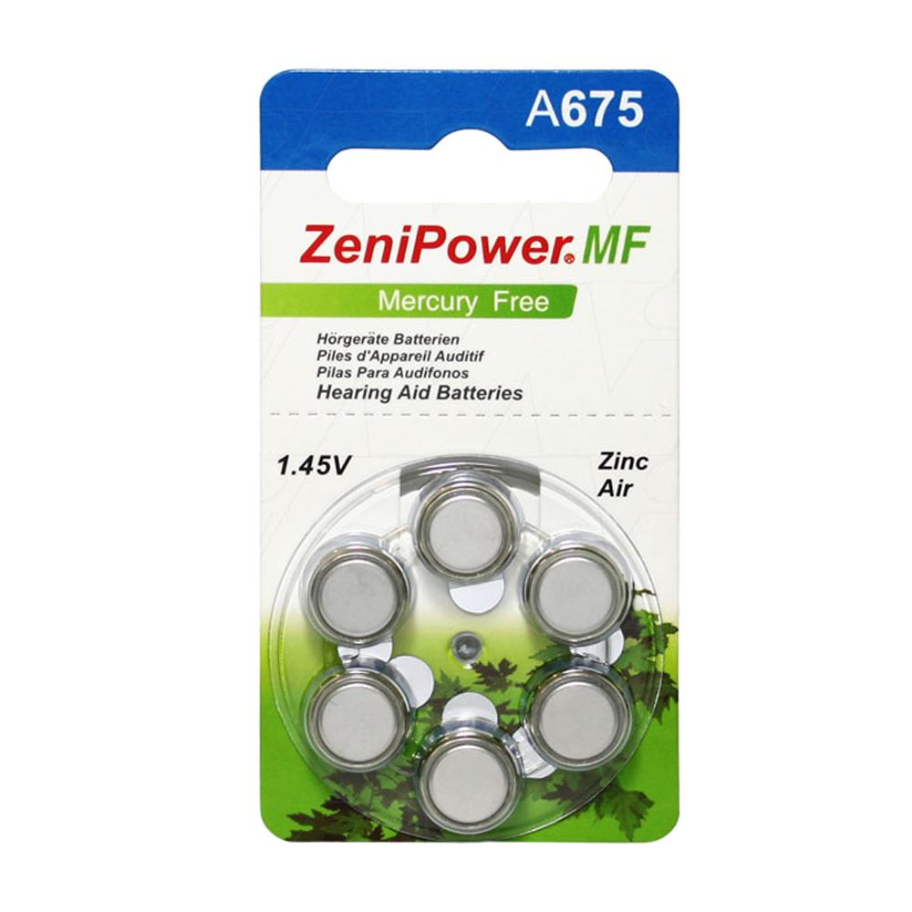 [A675-BP6] A675 Zenipower hearing aid battery