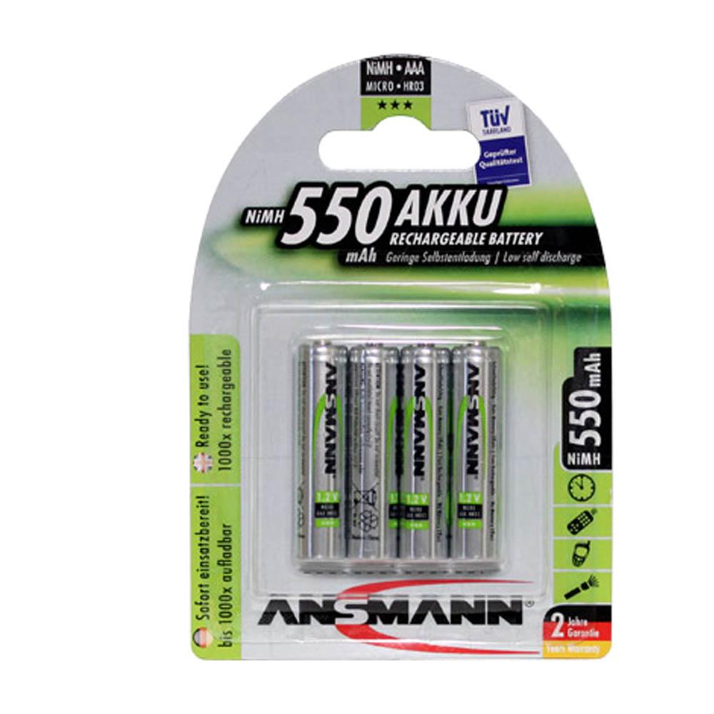 Ansmann AAA Bulk 1.2V 550mAh NiMH Raised Button LSD Type