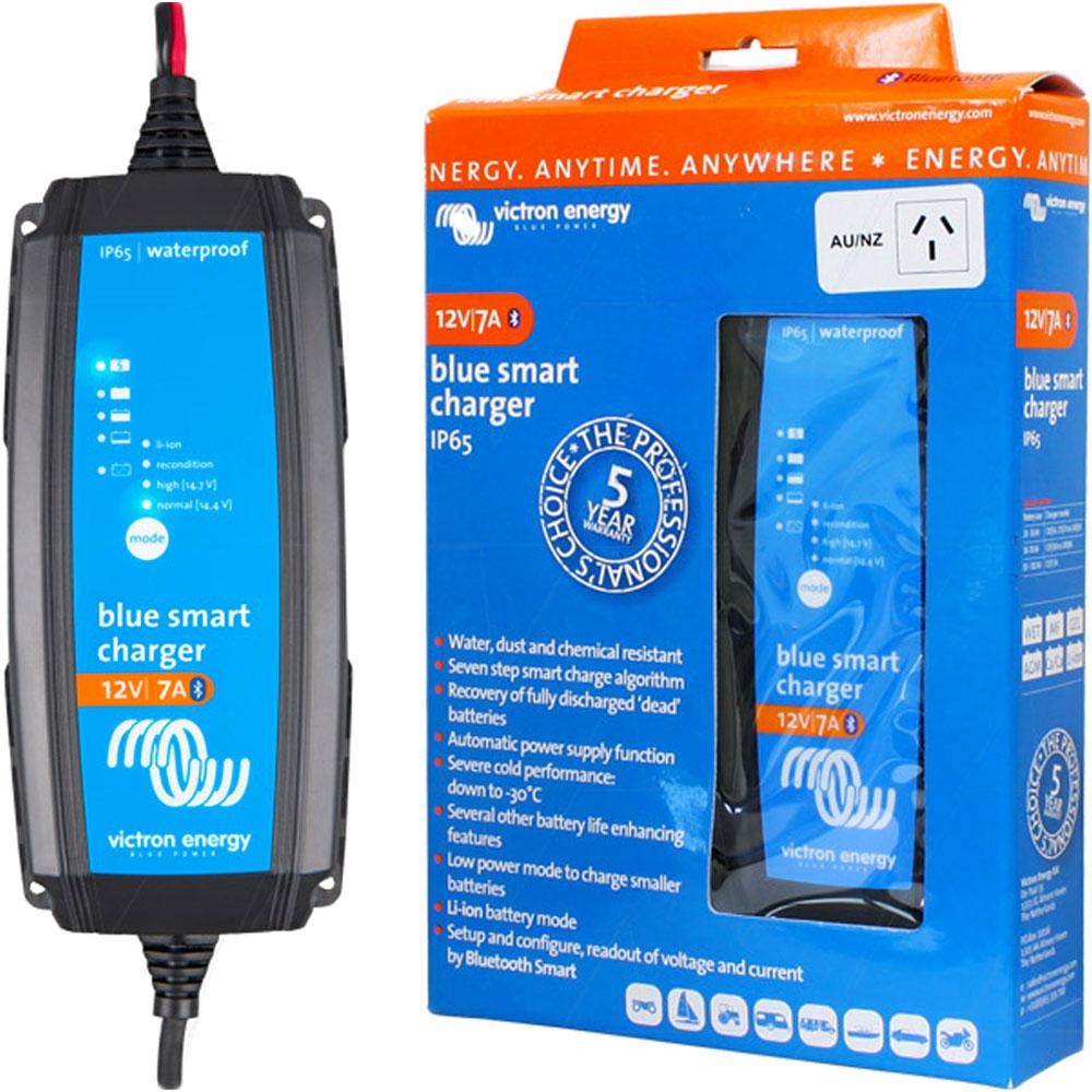 Blue Smart IP65 SLA-LiFePO4 Charger 12V 7A + Alligator Clips