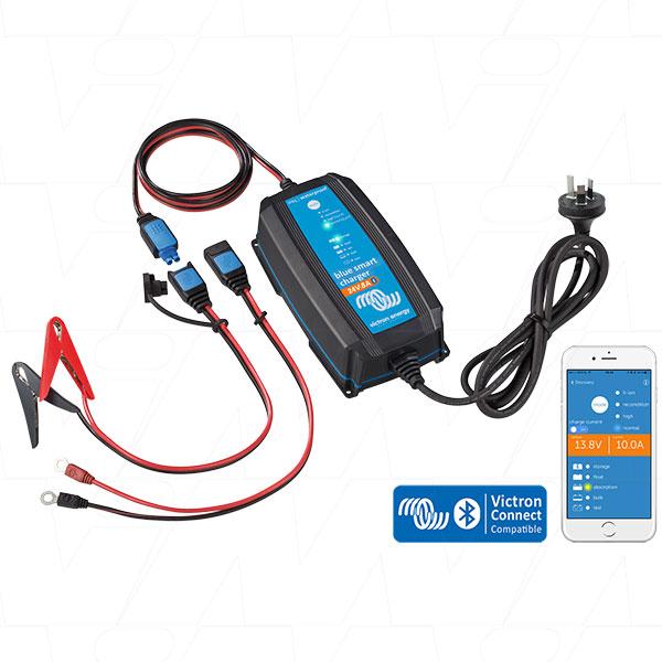 Blue Smart IP65 SLA-LiFePO4 Charger 24V 8A + Alligator Clips