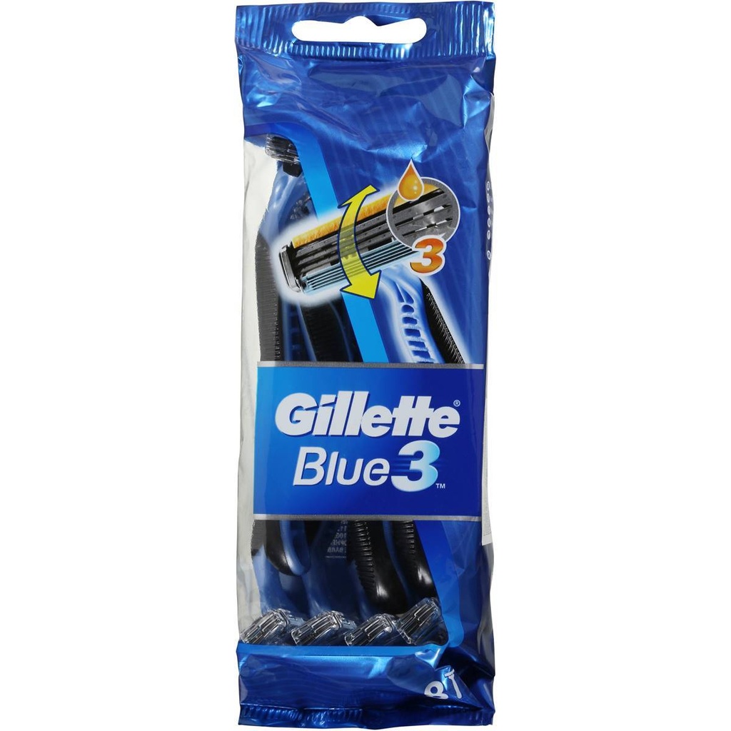 Gillette Blue III Disposable 8pk box of 6 (Razors, Blades, Shaving Foams/Gels) | CLEARENCE ITEM