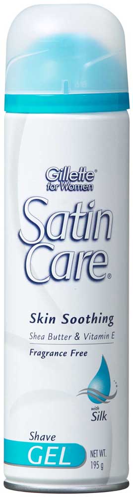 GILLETTE FOR WOMEN SATIN CARE SHAVE GEL SOOTHING 195g Box of 6 (Razors, Blades, Shaving Foams/Gels) | CLEARENCE ITEM
