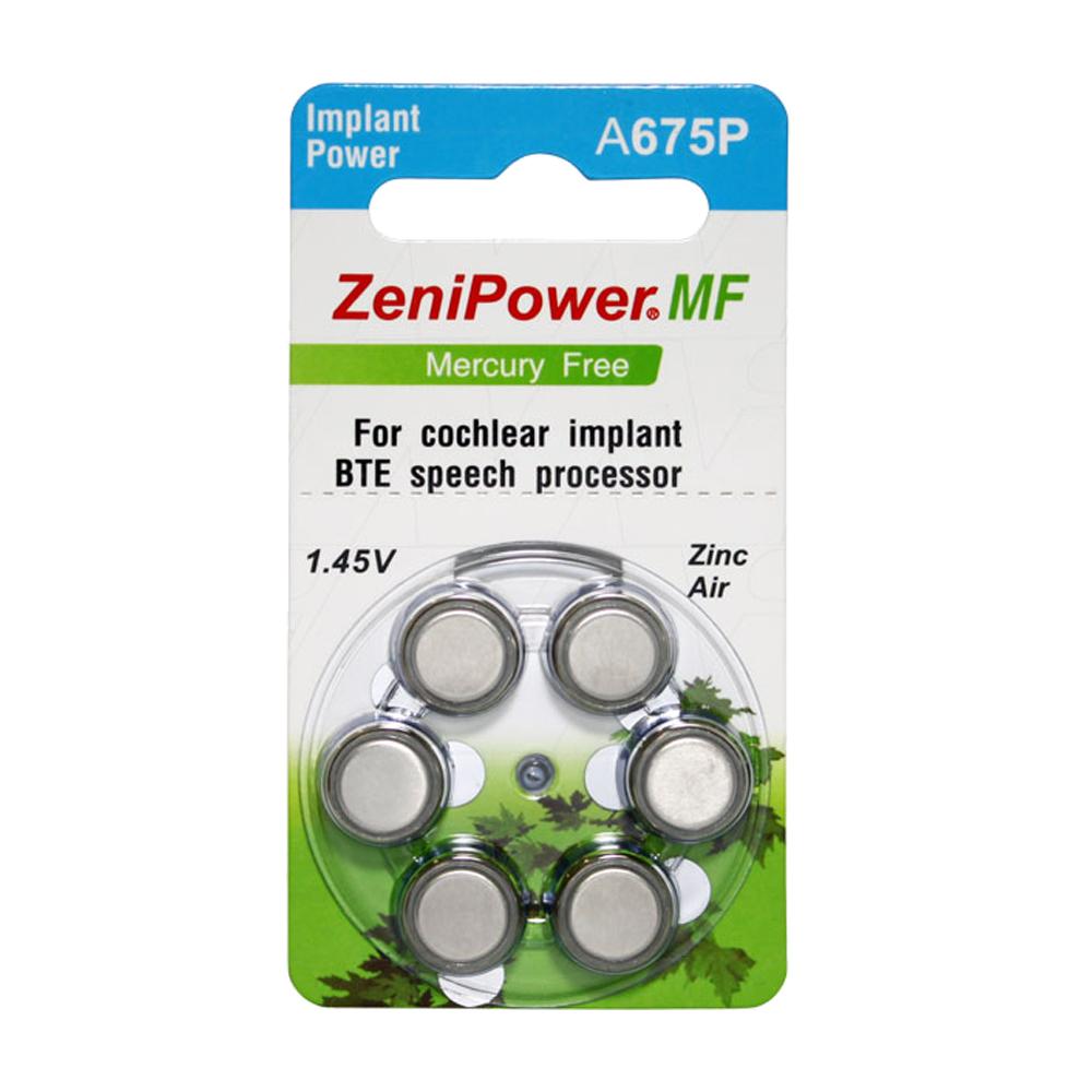 [A675P-BP6] Hearing Aid Button Cell designed for use with Cochlear implant BTE speech processor