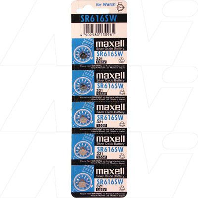 [SR616SW-BP5] Maxwell Silver Oxide Watch Battery V321 SR616SW