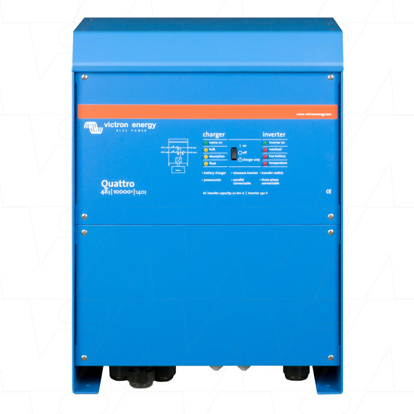 Quattro Inverter & SLA/LiFePO4 Charger 48V 10000VA 140A - 100A TRANSFER SWITCH