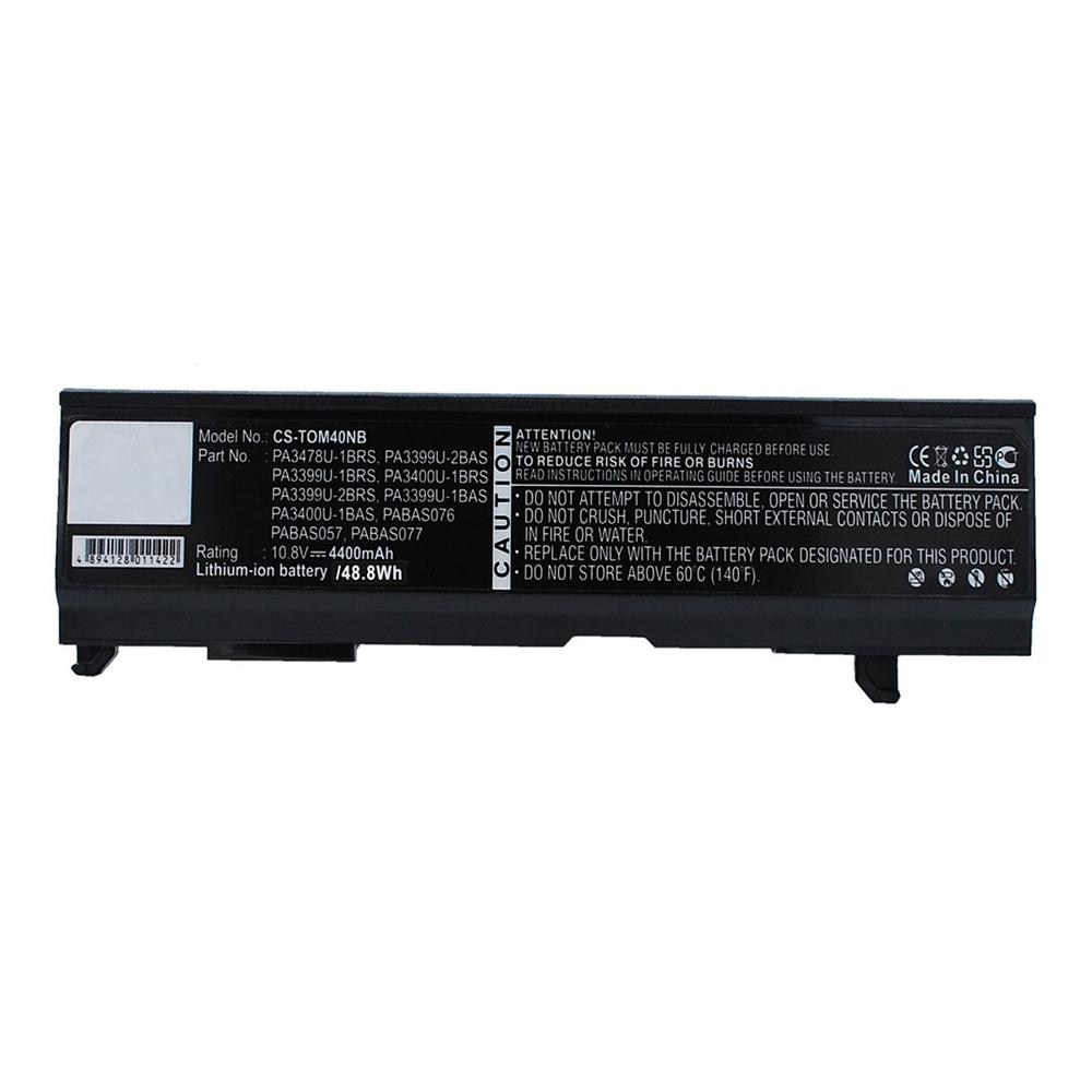 TOSHIBA PA3478U; PA3399U 10.8V 4400mAh Li-ion