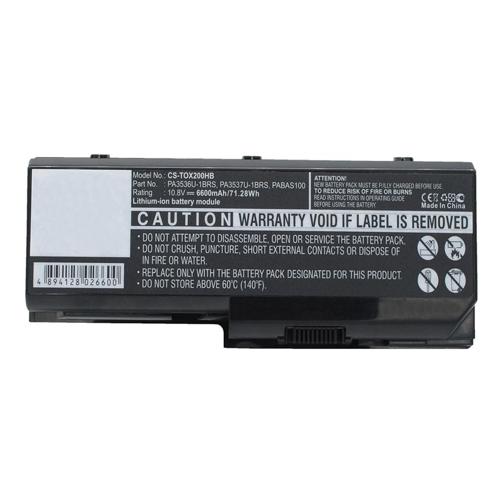 TOSHIBA PA3536U; PA3537U H-C 10.8V 6600mAh Li-ion