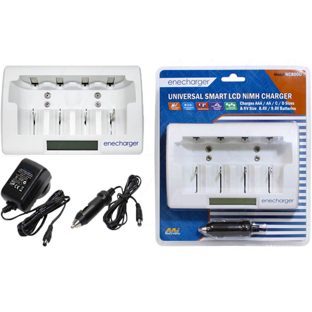 Universal Auto Fast Charger for AA, AAA, C, D & 9V sizes