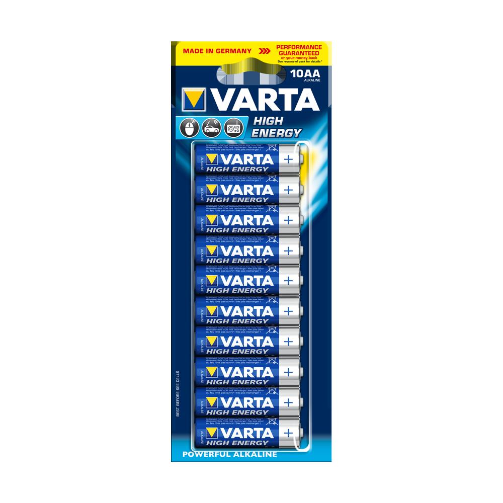 VARTA High Energy Alkaline Batteries AA 10 Pack