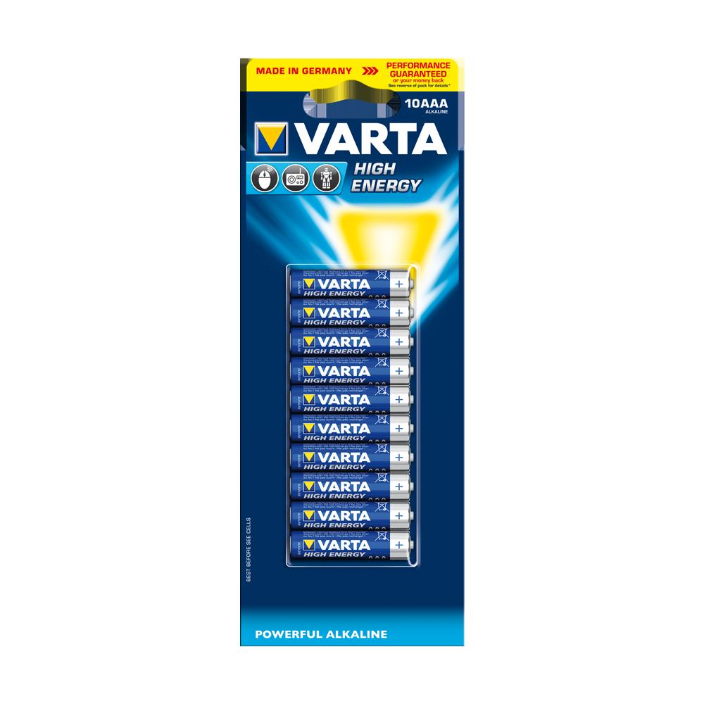 VARTA High Energy Alkaline Batteries AAA 10 Pack