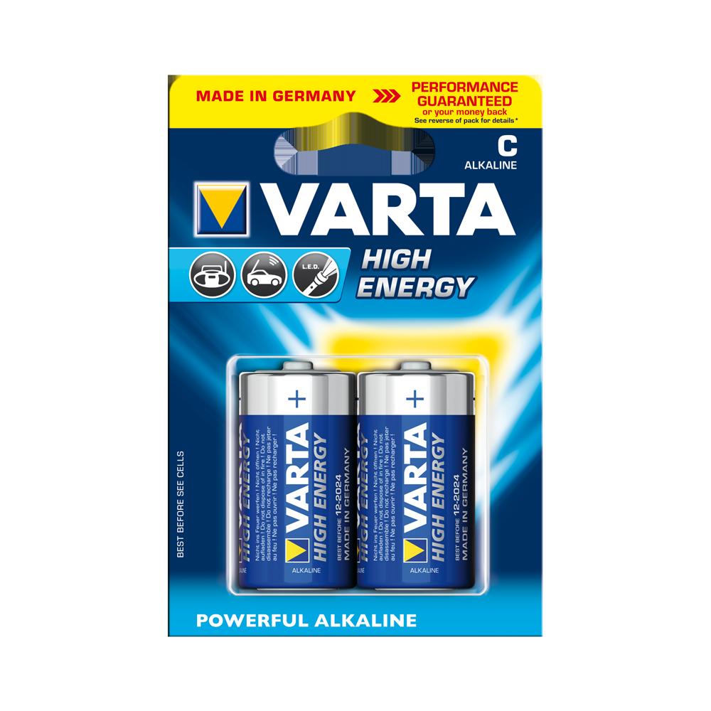 VARTA High Energy Alkaline Batteries C 2 Pack