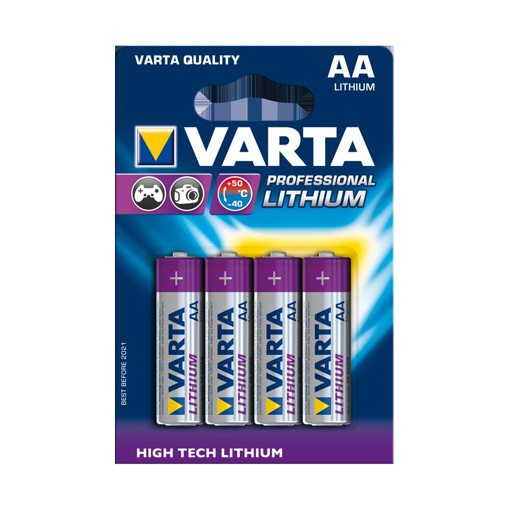 VARTA Professional Lithium Batteries AA 4 Pack