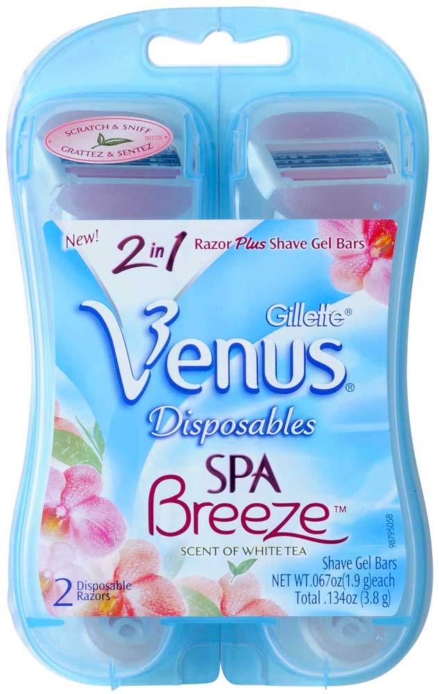 Venus Spa Breeze Disposable 2pk Box of 6 (Razors, Blades, Shaving Foams/Gels) | CLEARENCE ITEM