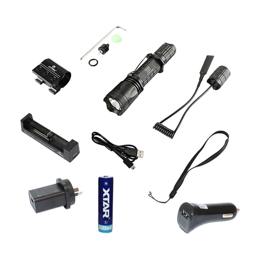 XTAR LED Flashlight kit 820 lumen c-w Chgr-Batt-Accessories